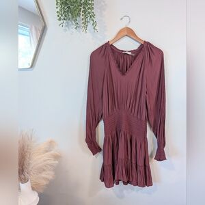 Ramy Brook Deep Mauve/Maroon Pleated Dress Sz M